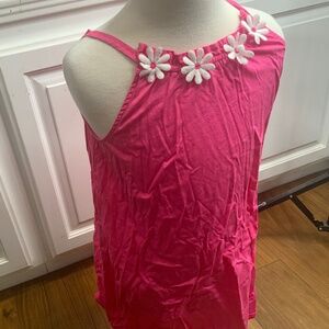 Pink Dress with White Daisies